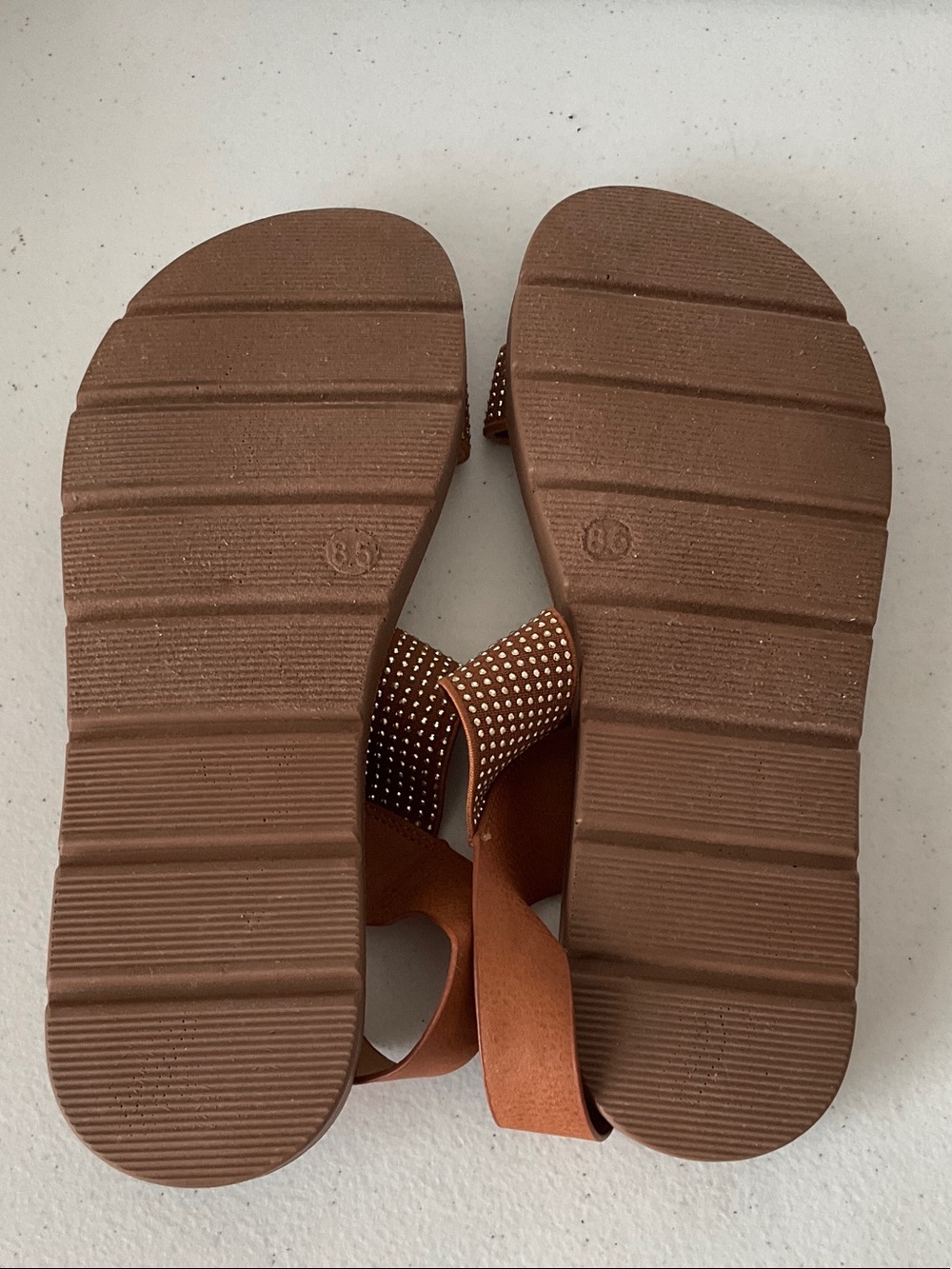 Forever Link Brown Studded Slingback Sandals - Picture 5 of 5
